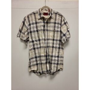 Blueprint Design Programme L/G Shirt Linen Cotton Blend Plaid Button Up Menswear